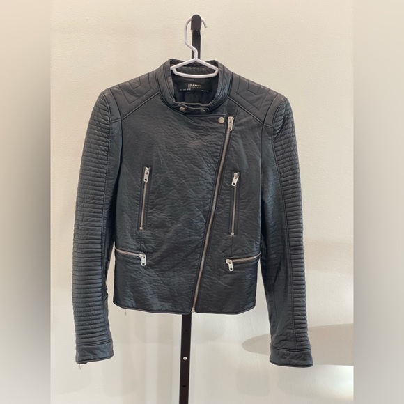 Zara Leather Moto Jacket - Picture 2 of 7
